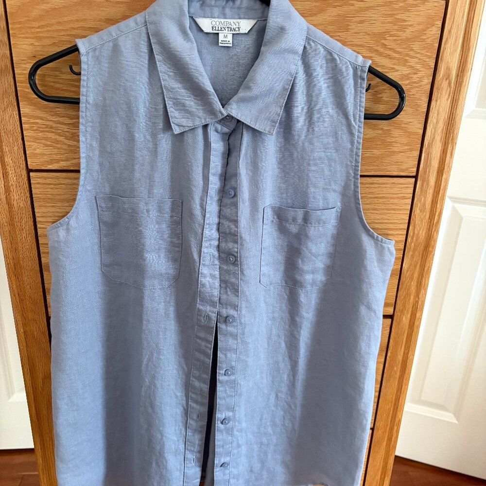Linen sleeveless Shirt - Company by Ellen Tracy